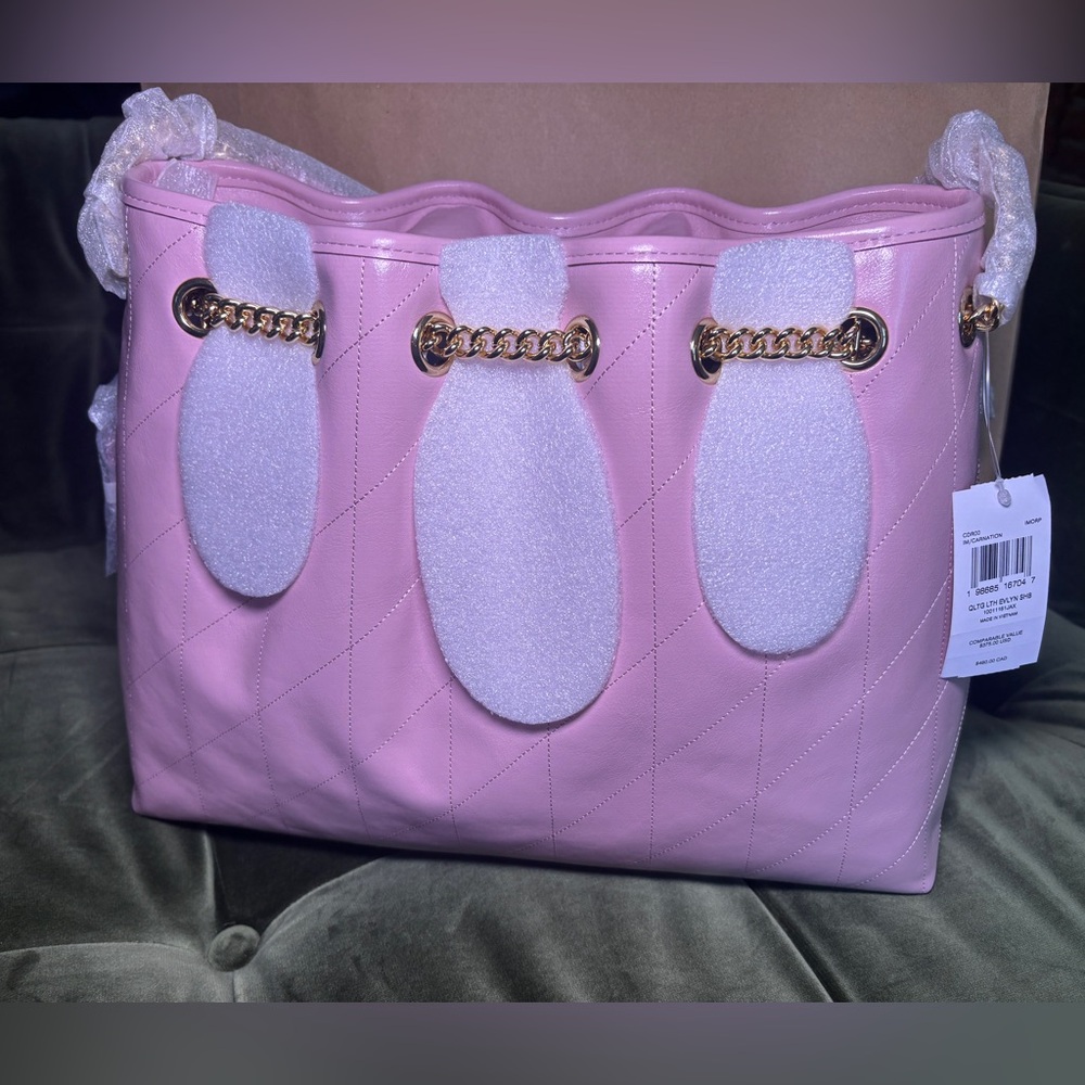 Coach Evelyn Shoulder Bag With Quilting In Pink - Picture 14 of 16